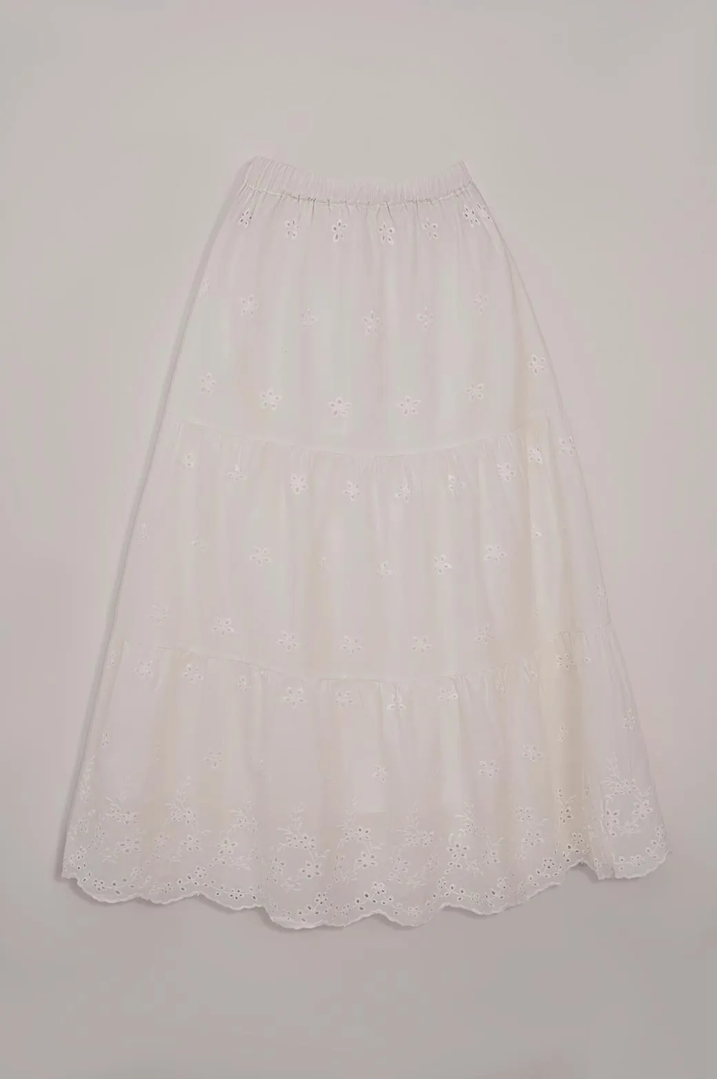 COTTON CUTWORK SKIRT