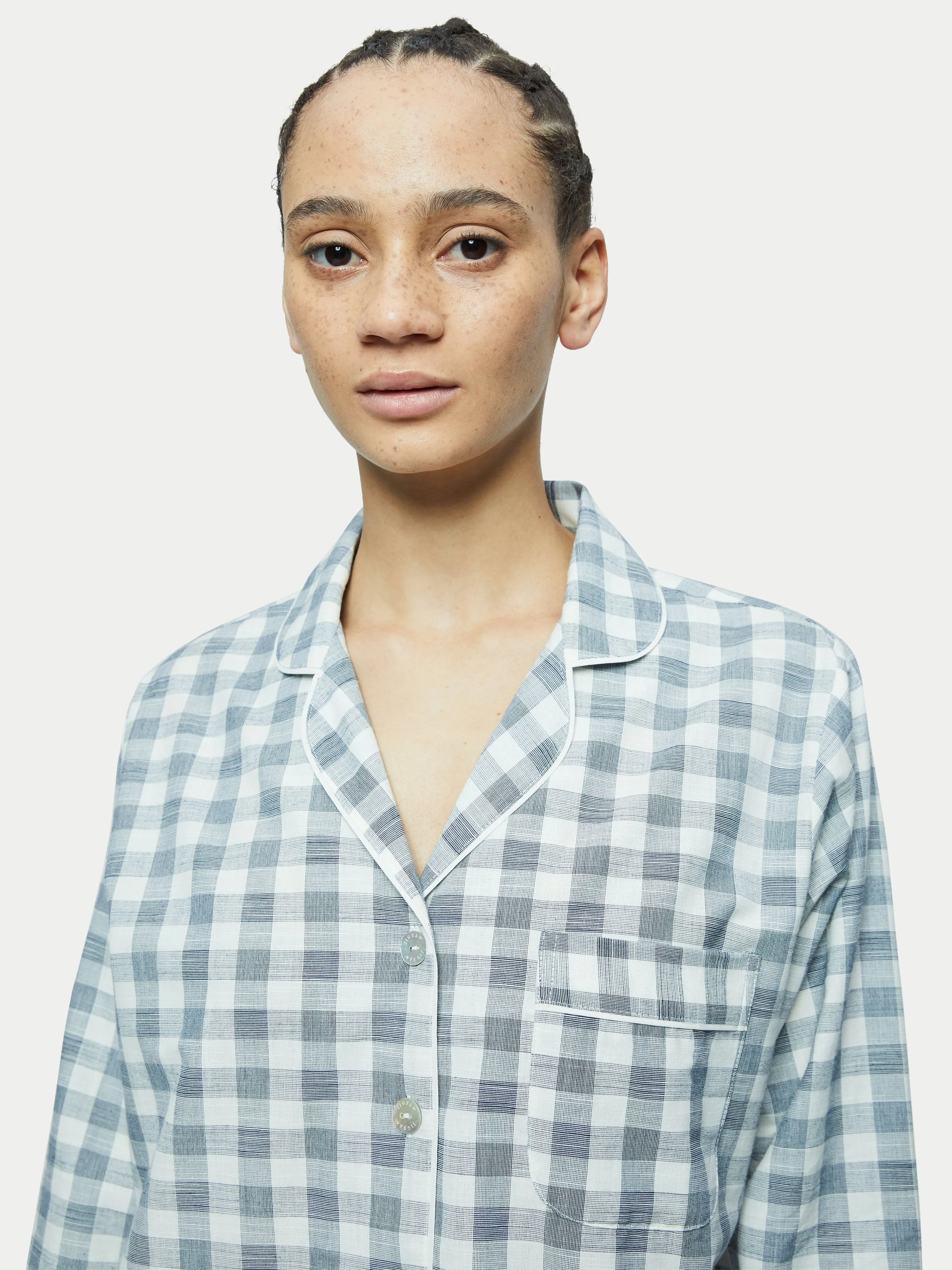 Cotton Gingham Pyjama | Blue