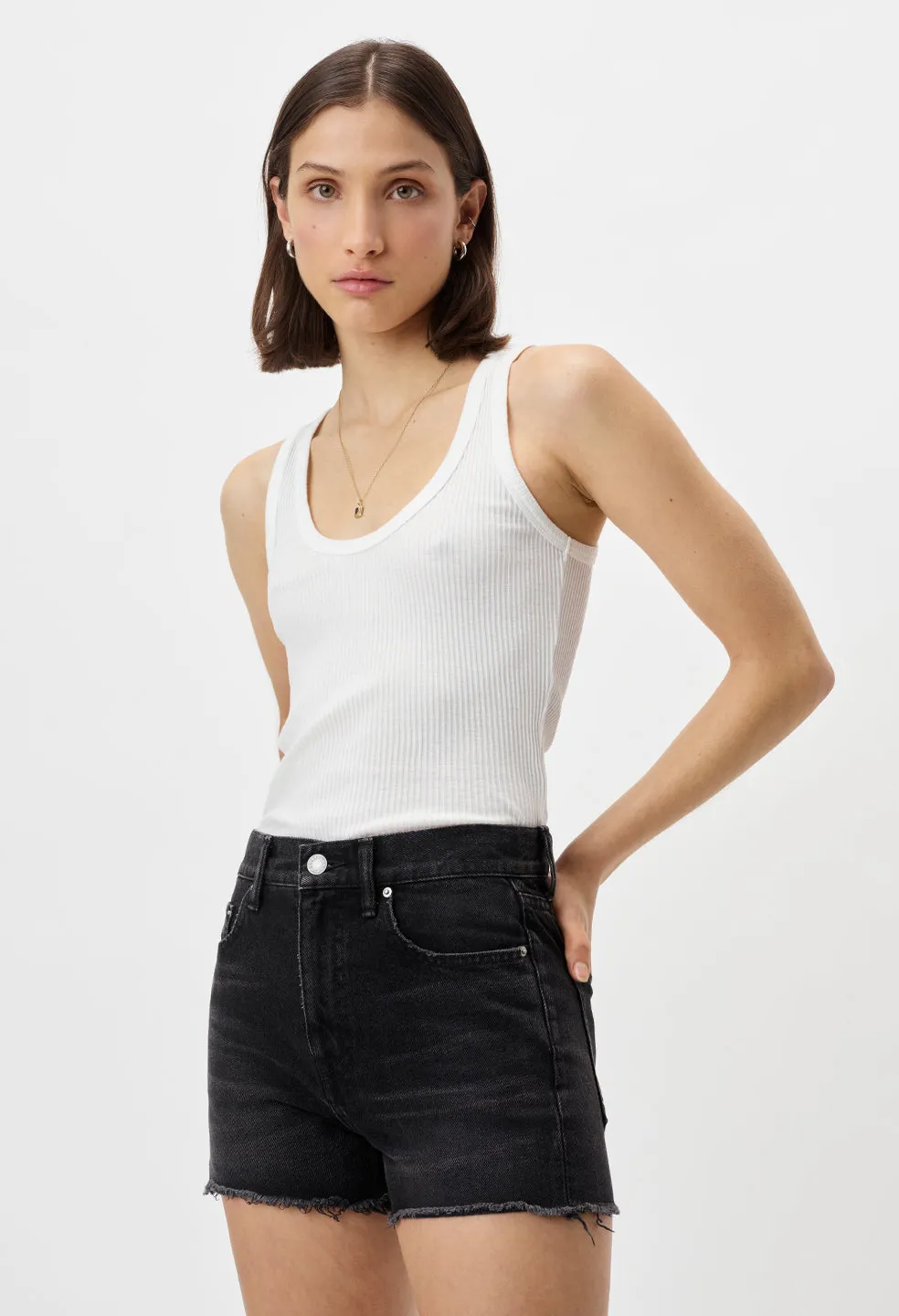 Cotton Rib Tank / White