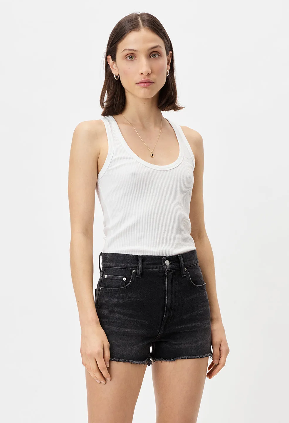 Cotton Rib Tank / White