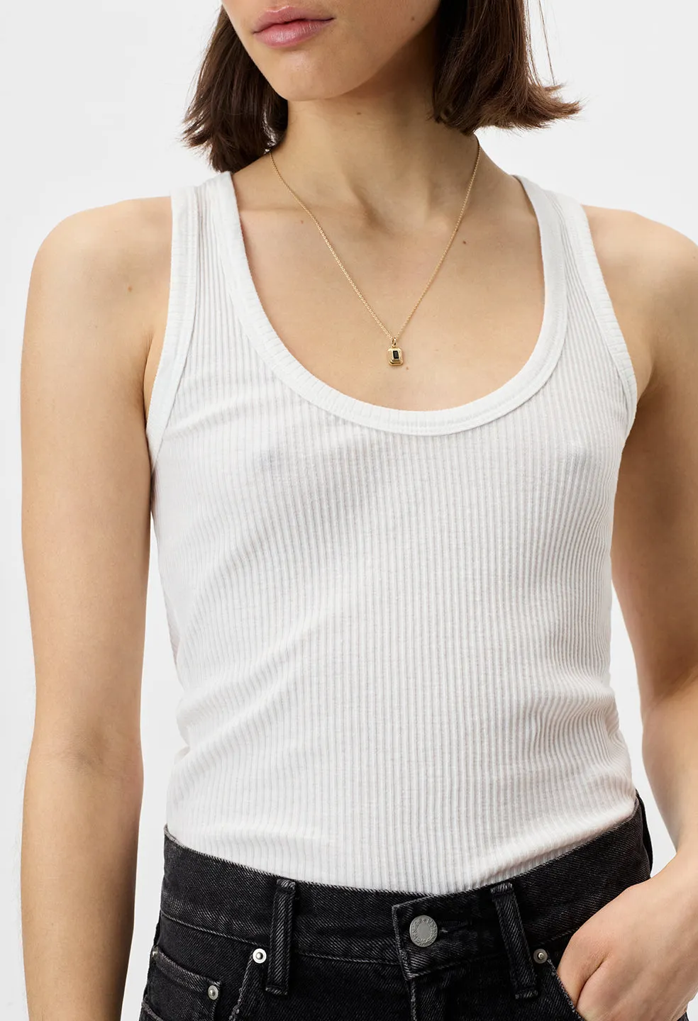 Cotton Rib Tank / White