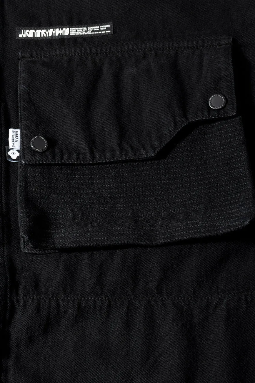 Cotton Twill Shacket // Black