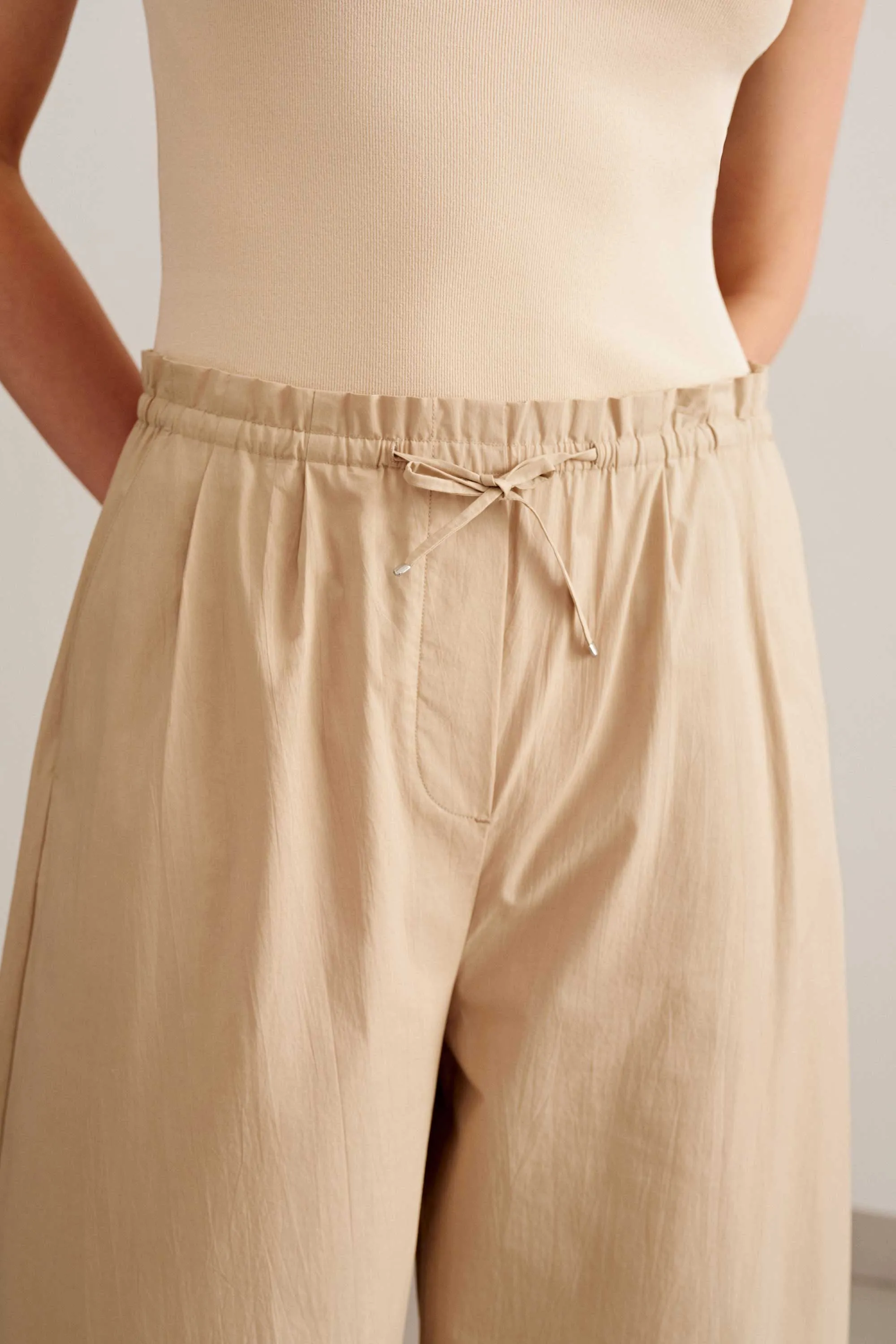 Cotton Wide Leg Pants