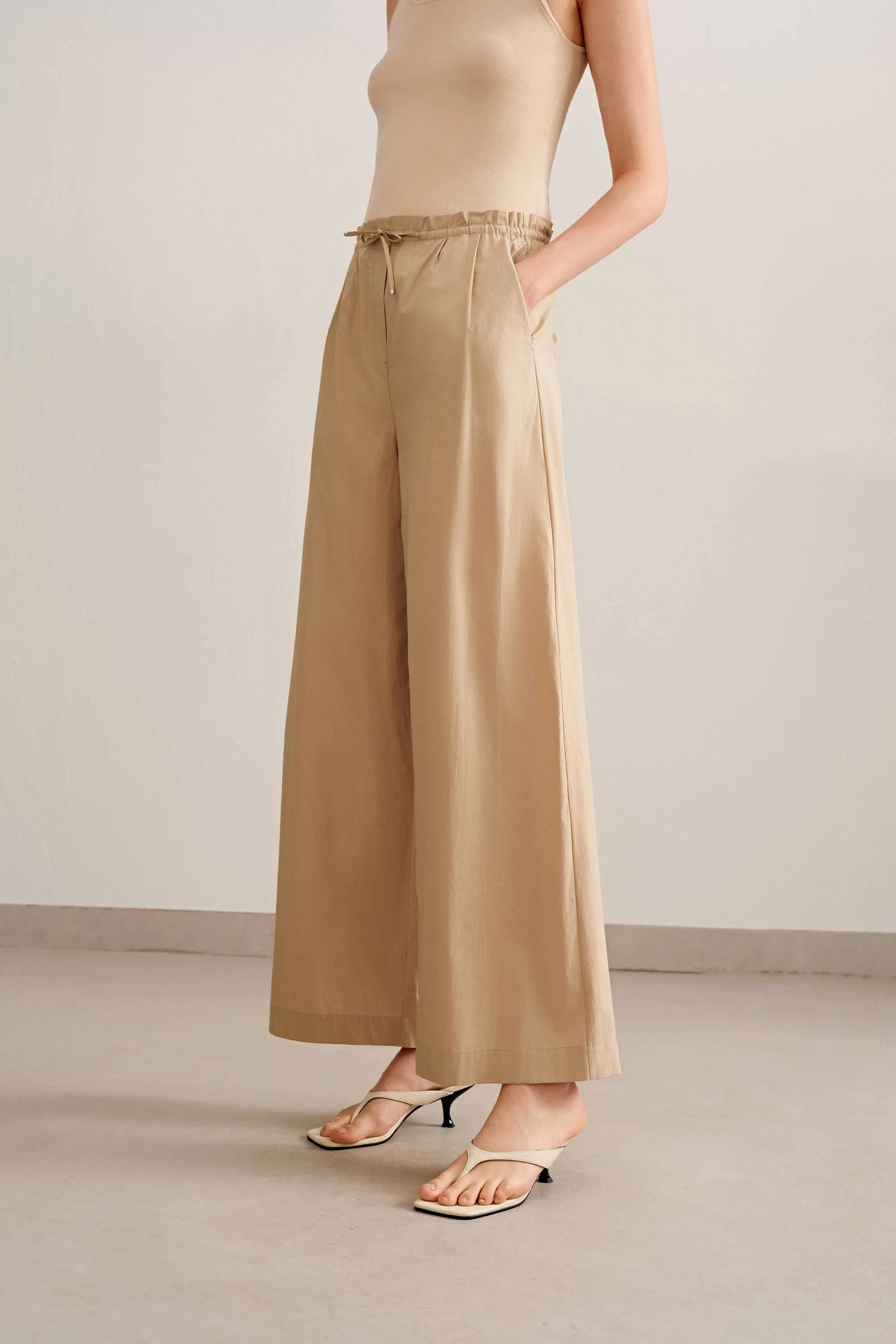 Cotton Wide Leg Pants