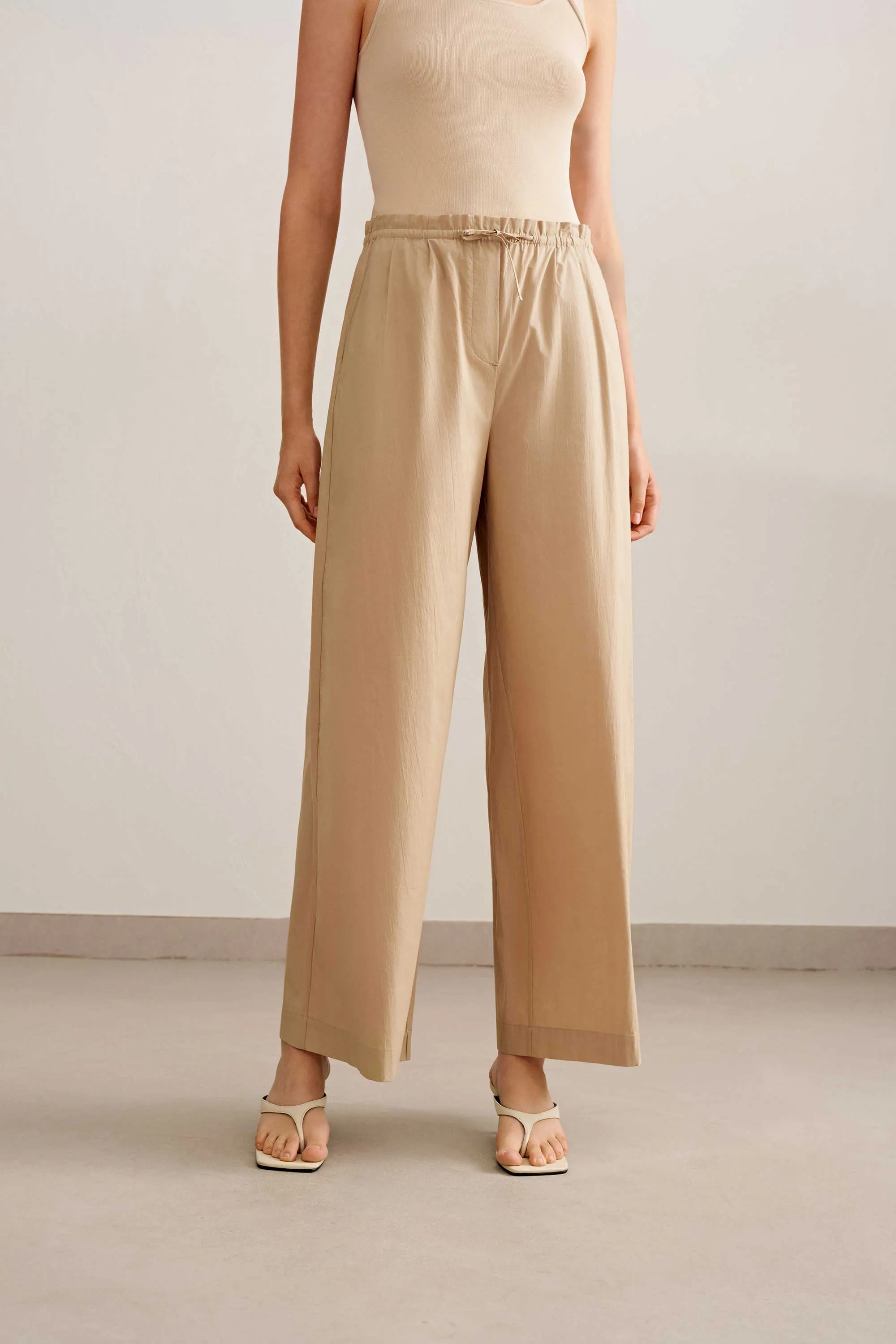 Cotton Wide Leg Pants