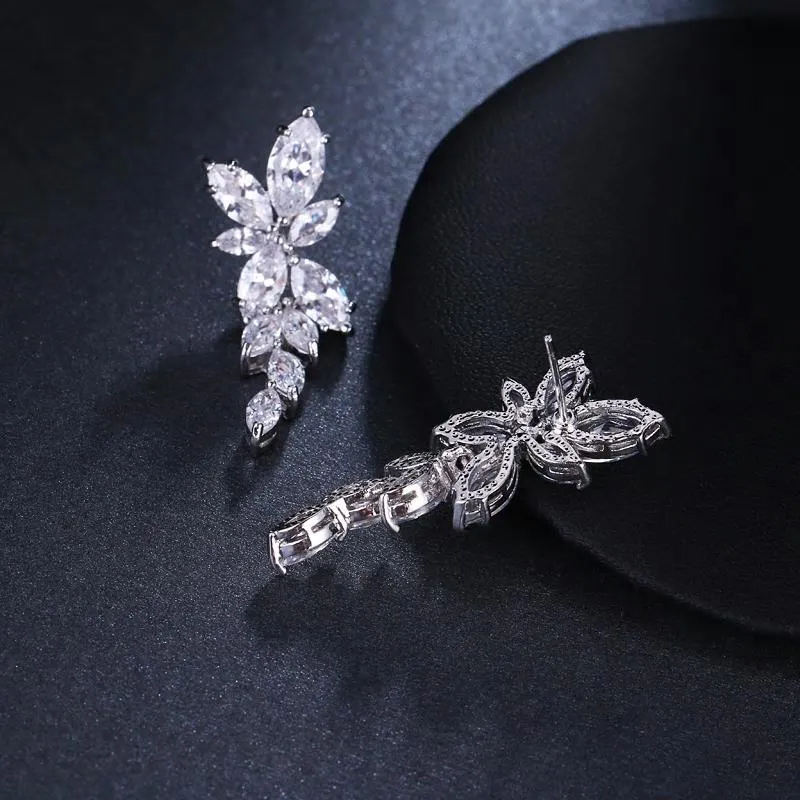 Elegant CZ Crystal Drop Dangle Earrings - 3 Variants