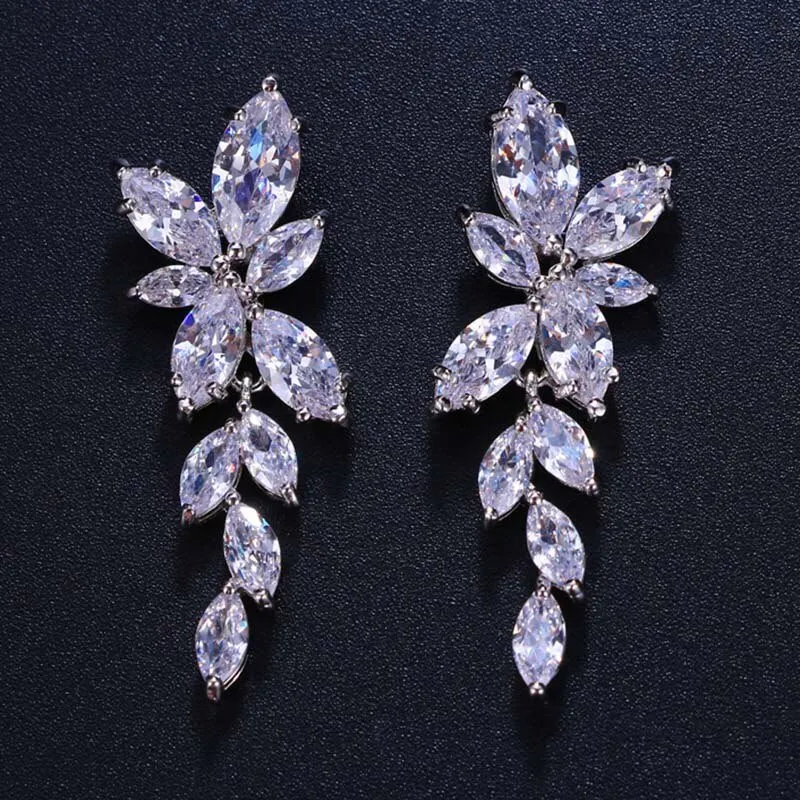 Elegant CZ Crystal Drop Dangle Earrings - 3 Variants