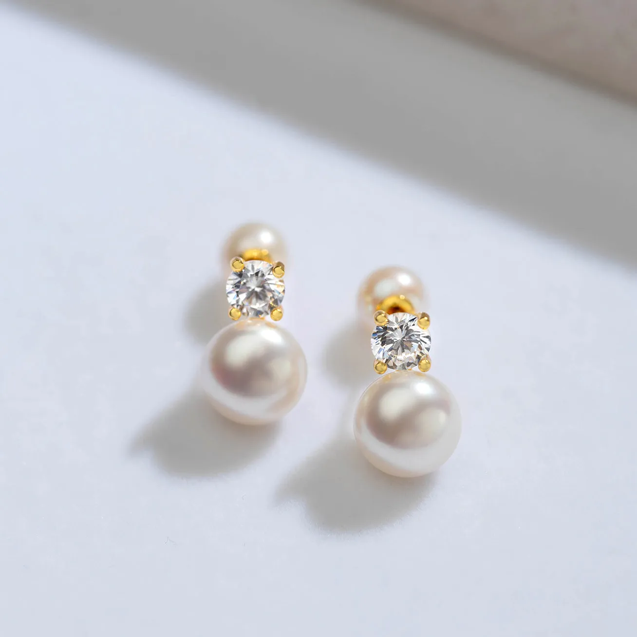 Elegant Freshwater Semi Round Pearl Earrings WE00363