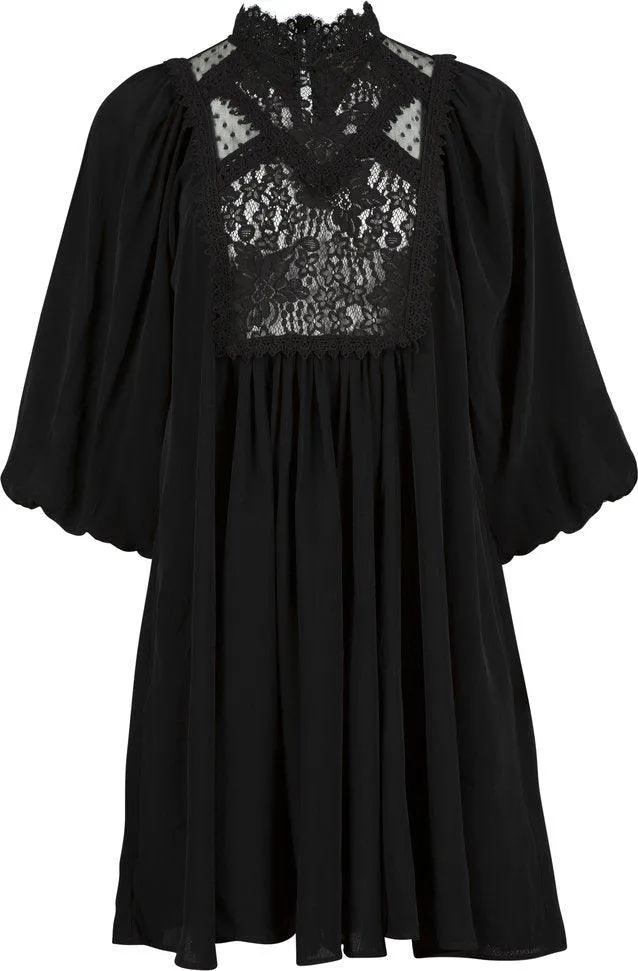 Elegant Lace Shift Dress Black