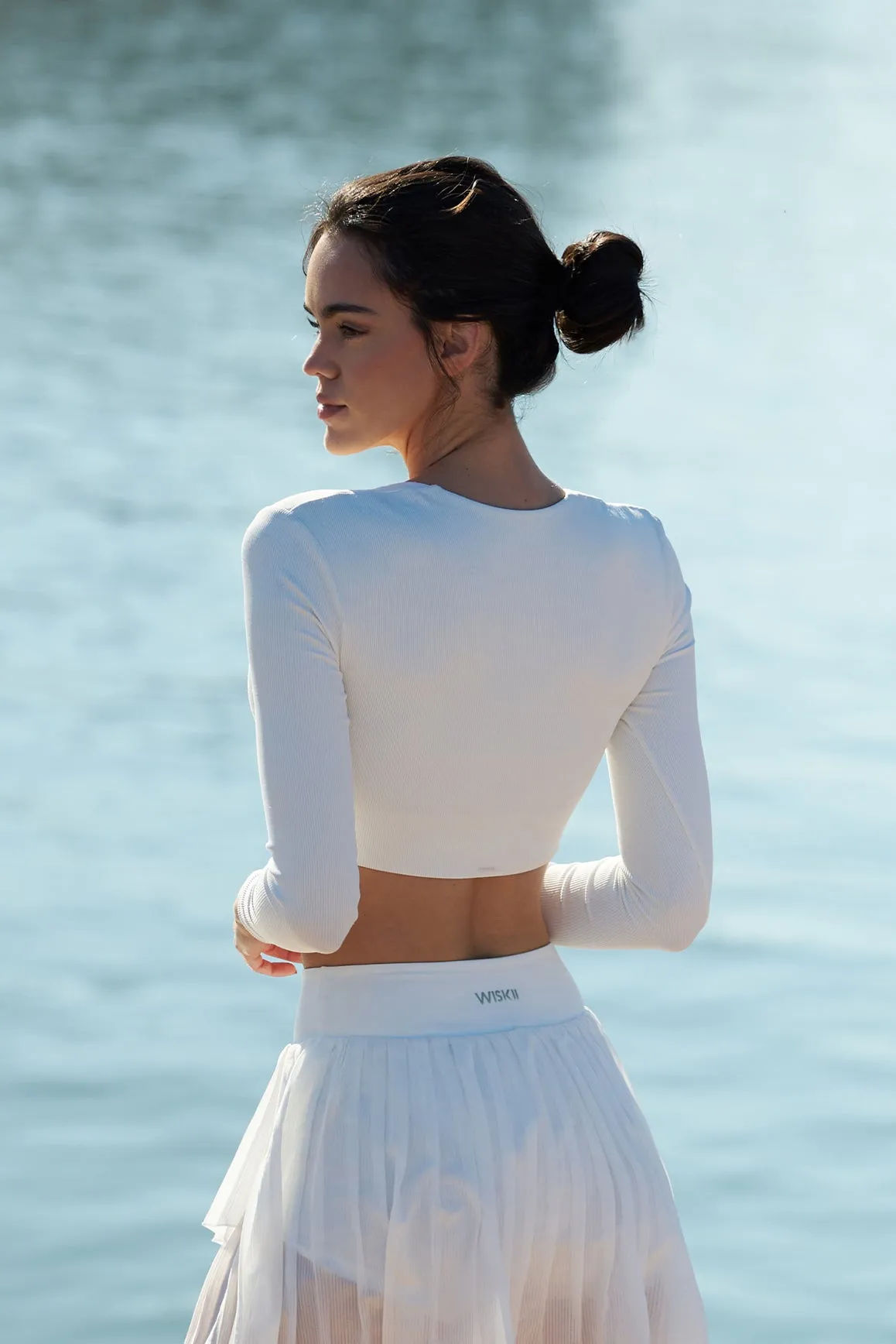 Elegant Long Sleeve Crop Top