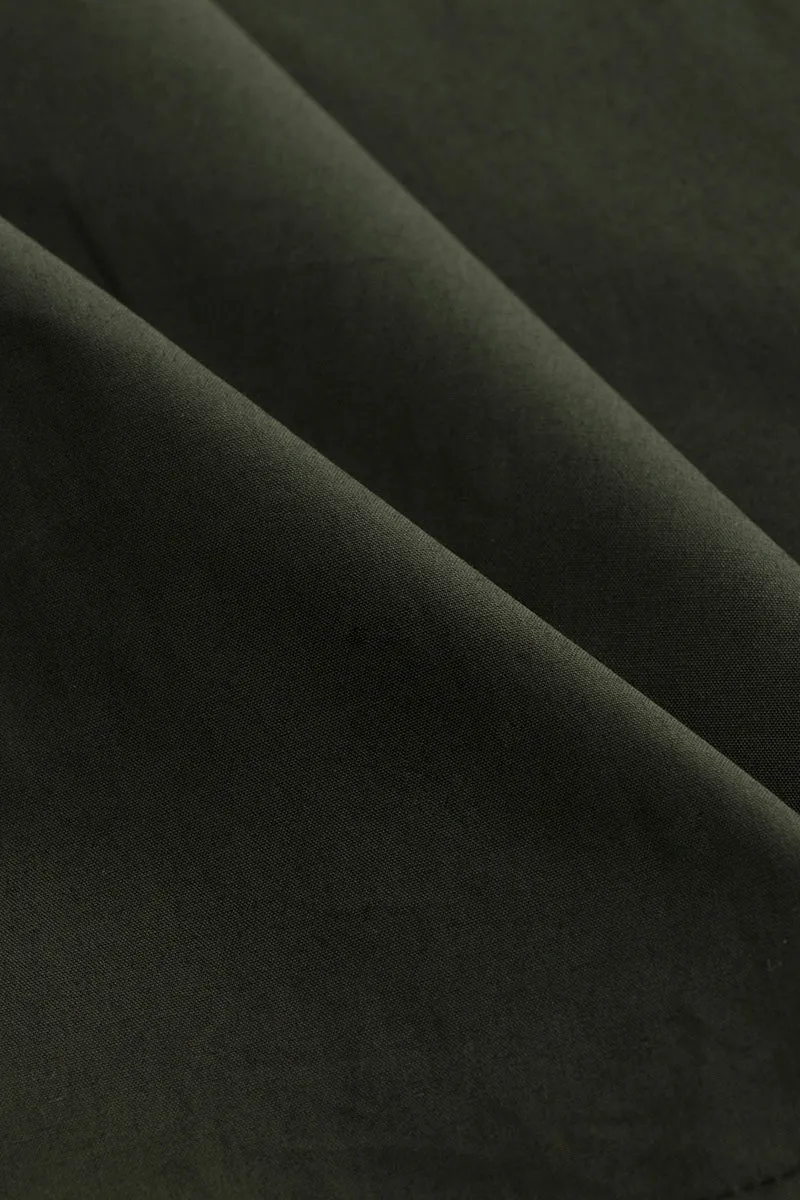 Elegant Monotone Dark Green Shirt