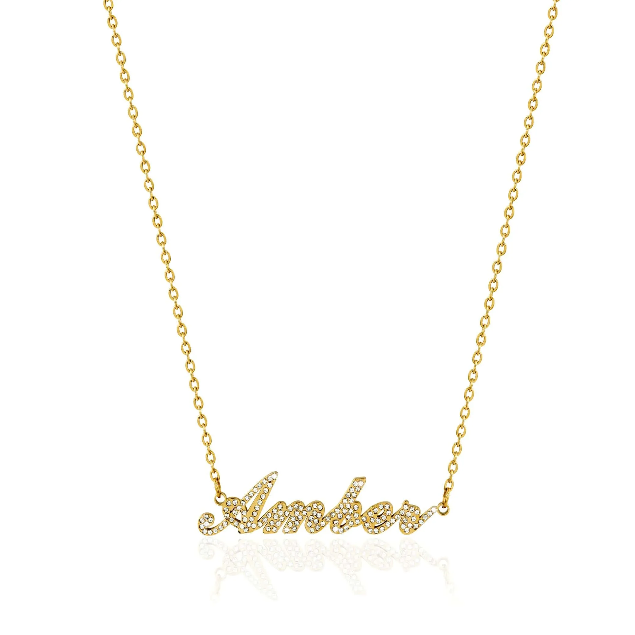 Elegant name full diamond necklace