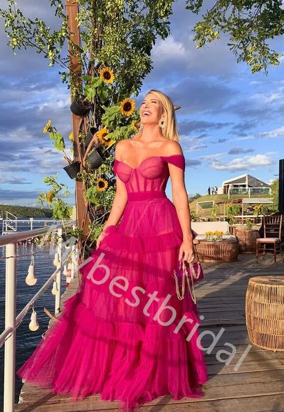 Elegant Off shoulder Sweetheart A-line Long Prom Dress,PDS1097