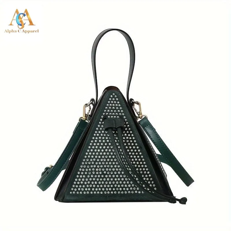 Elegant Rhinestone Triangle Bag