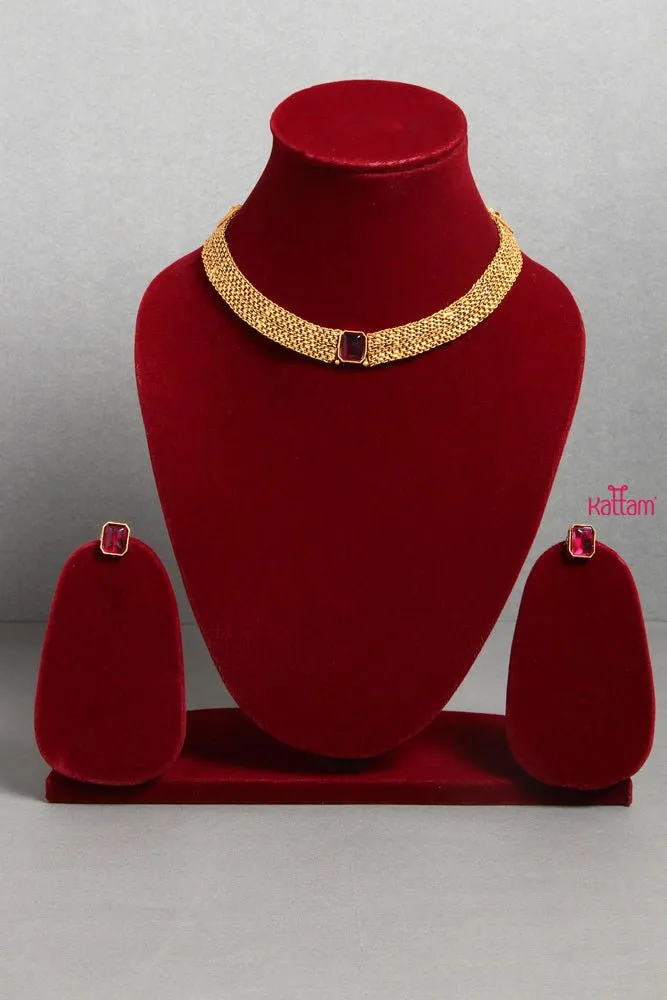 Elegant Ruby Stone Choker