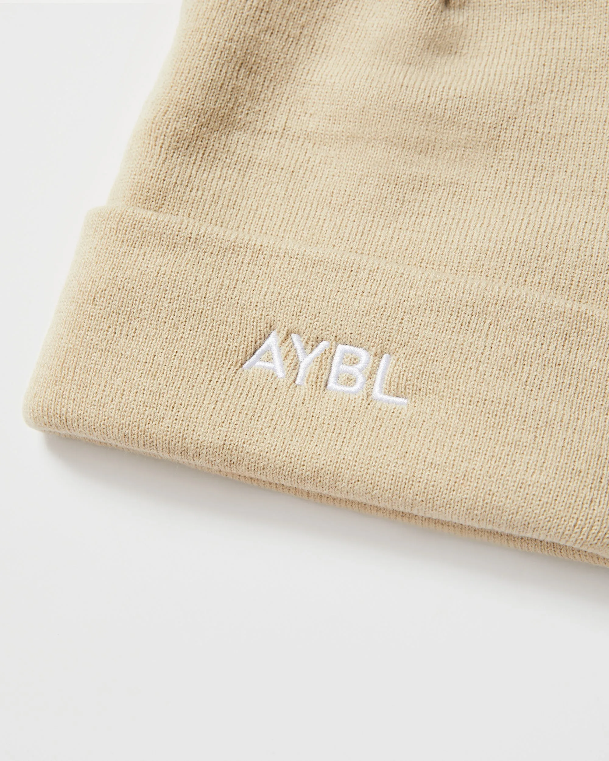 Embroidered Beanie - Beige