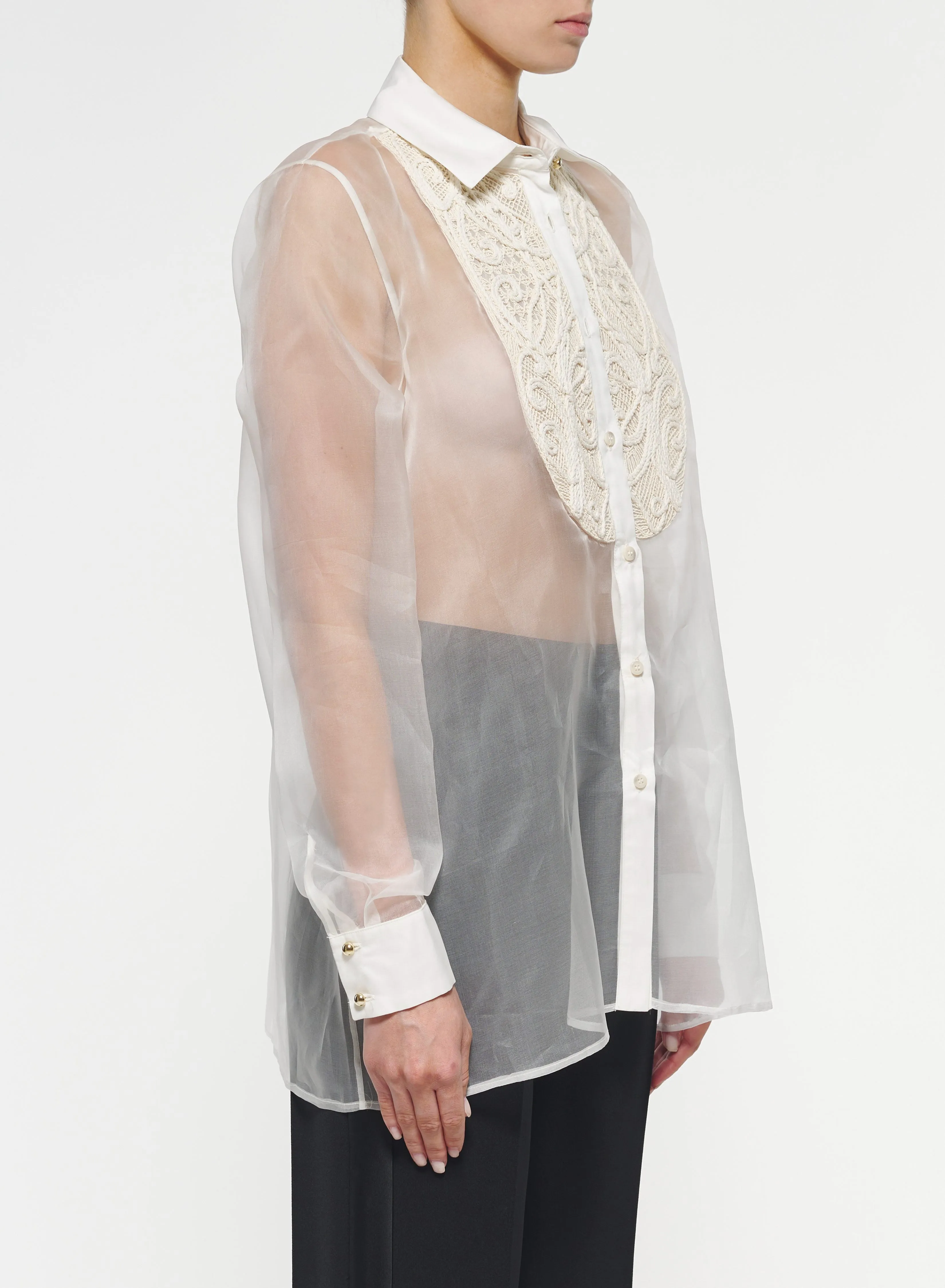 Embroidered Organza Shirt