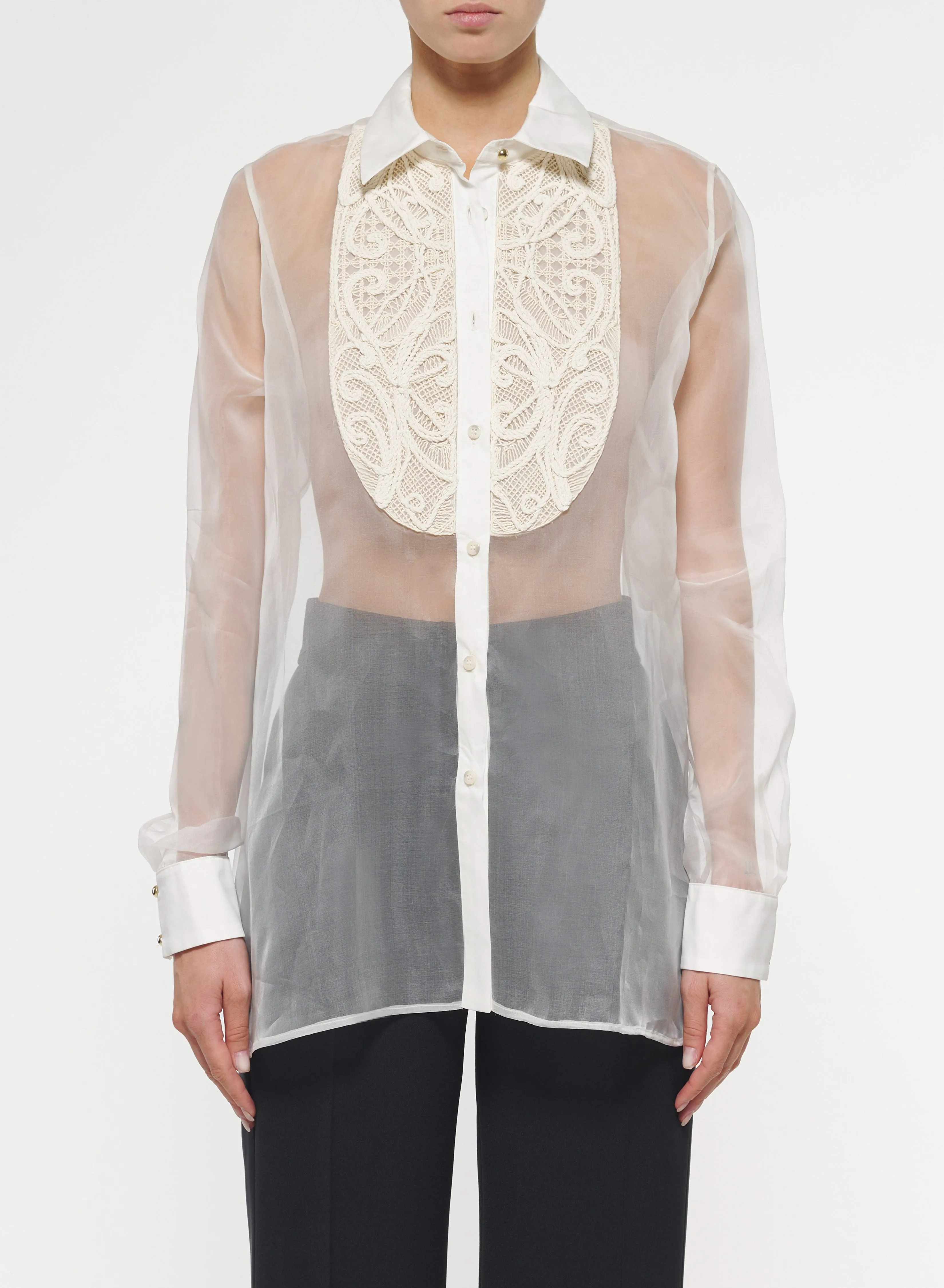 Embroidered Organza Shirt