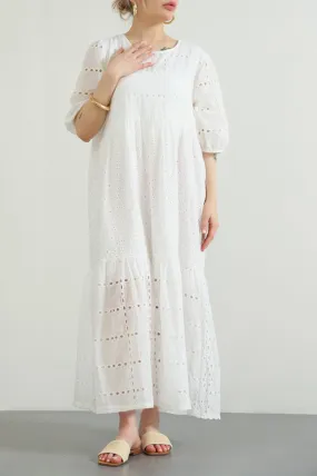 EMBROIDERED TIER DRESS