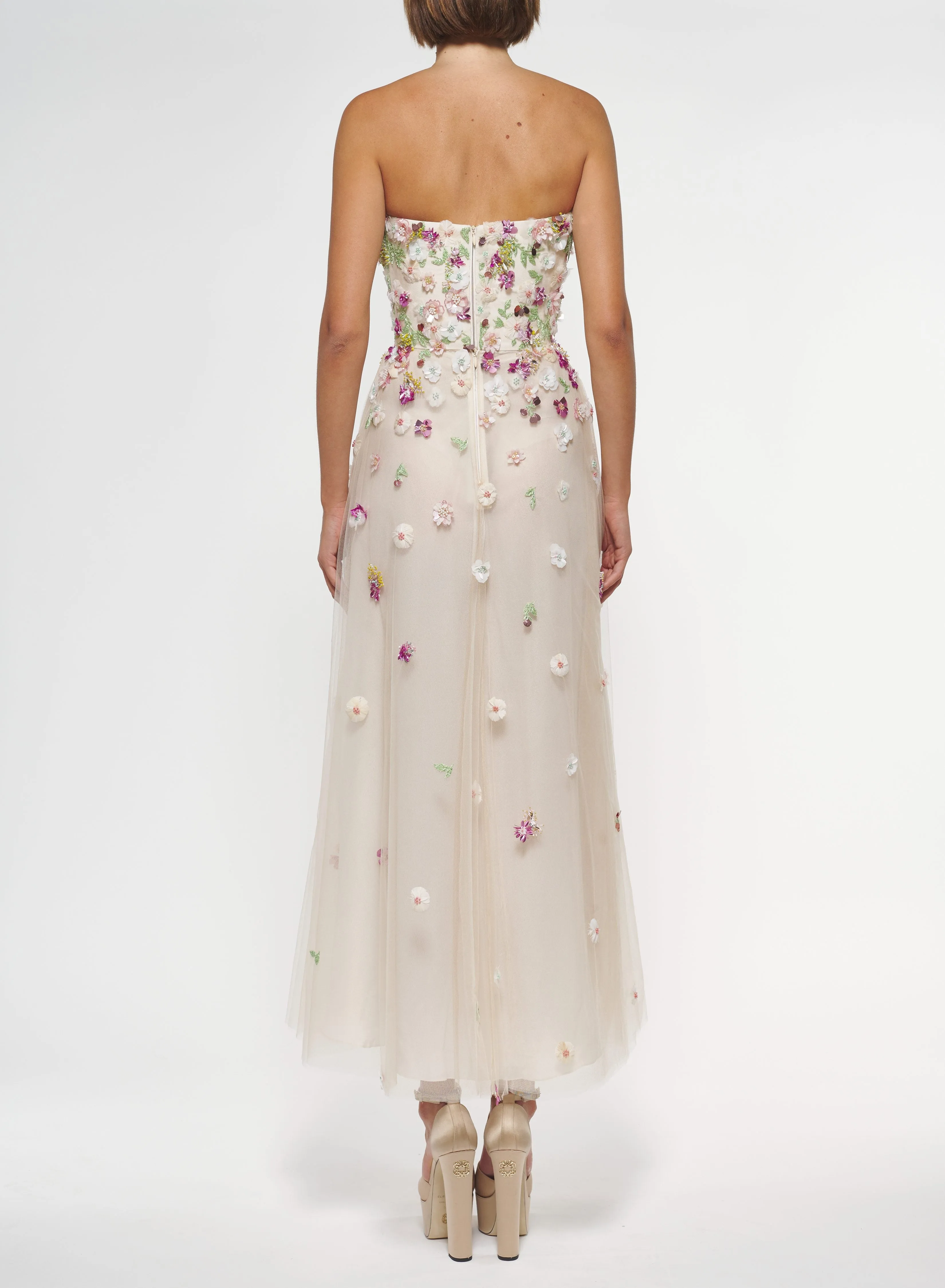 Floral Embroidered Tulle Dress