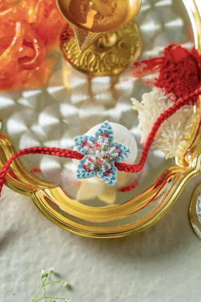 Flower Petal Embroidered Rakhi