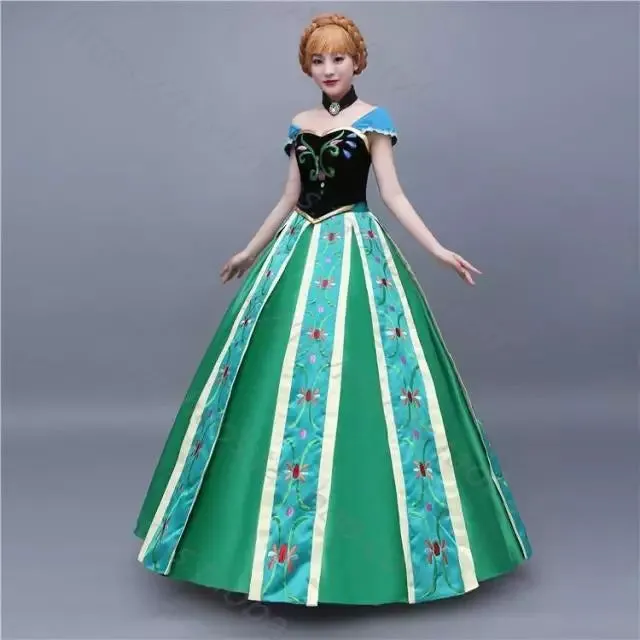 Frozen Anna Princess beautiful and elegant cosplay dress