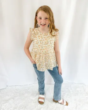 Girl's Embroidered Floral Top