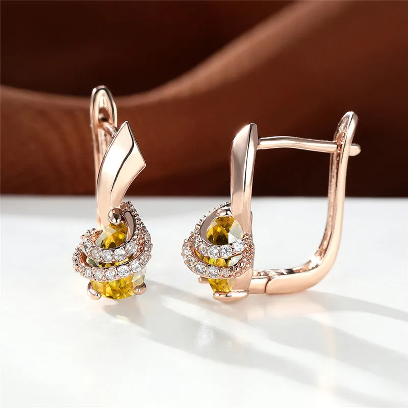 Glamorous Rainbow Zircon Earrings - Sexy Elegant Style for Weddings & Parties!