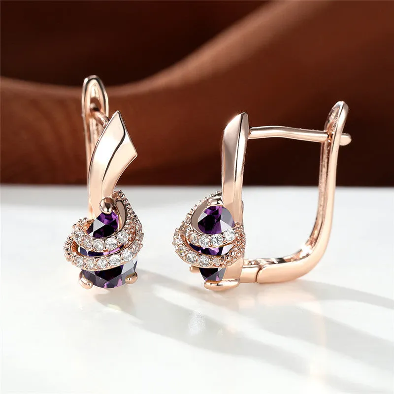 Glamorous Rainbow Zircon Earrings - Sexy Elegant Style for Weddings & Parties!