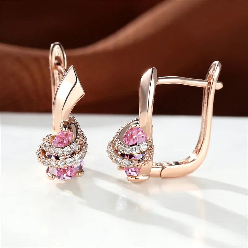 Glamorous Rainbow Zircon Earrings - Sexy Elegant Style for Weddings & Parties!