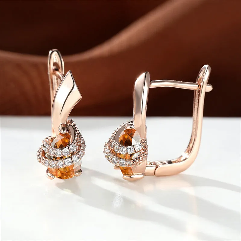 Glamorous Rainbow Zircon Earrings - Sexy Elegant Style for Weddings & Parties!