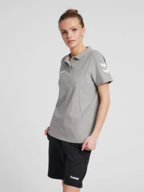 Go Women Cotton Grey Polo T-Shirt