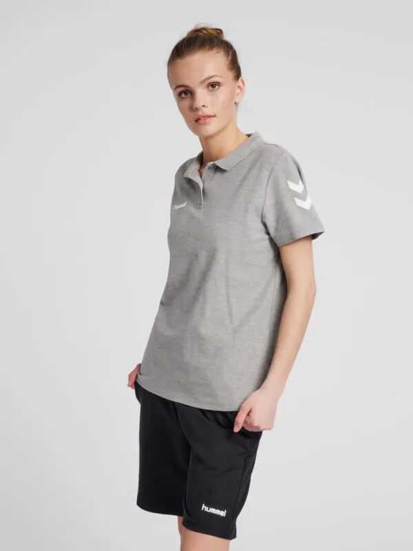 Go Women Cotton Grey Polo T-Shirt