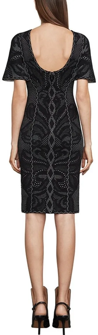 'Janie' Geometric Flourish Plaited Pointelle Dress