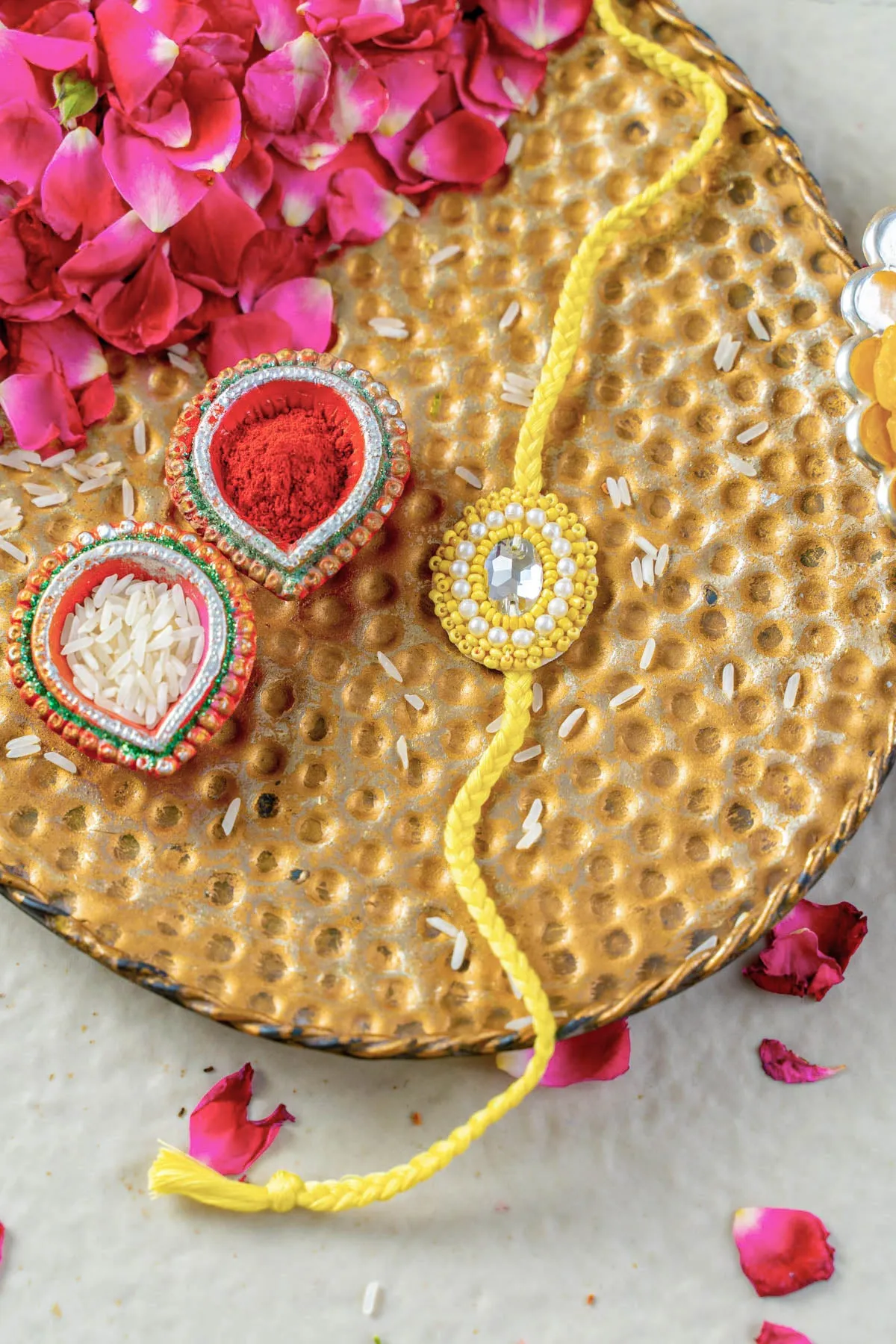 Lemon Luster Embroidered Rakhi