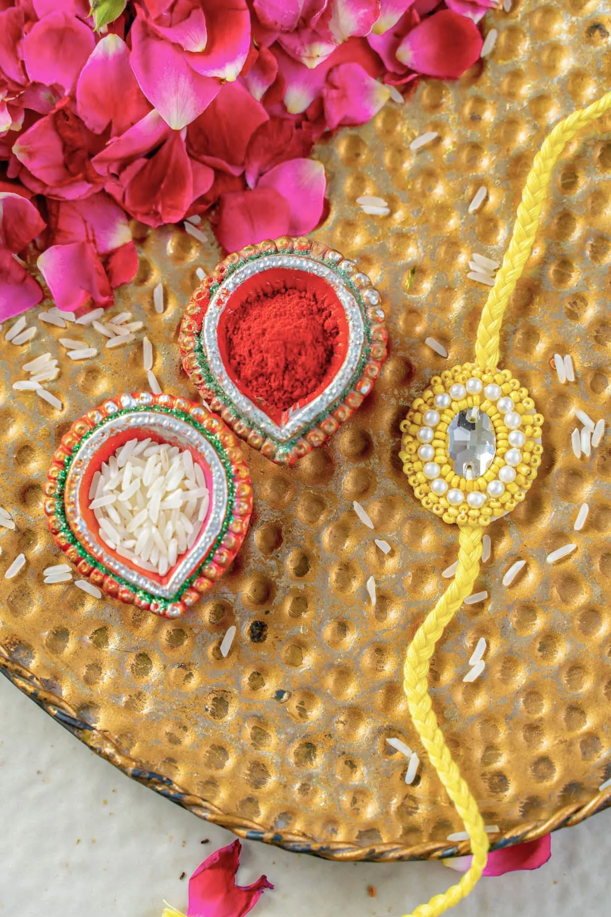 Lemon Luster Embroidered Rakhi