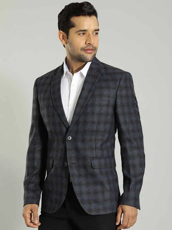 Men Checked Full Sleeve Casual Blazer