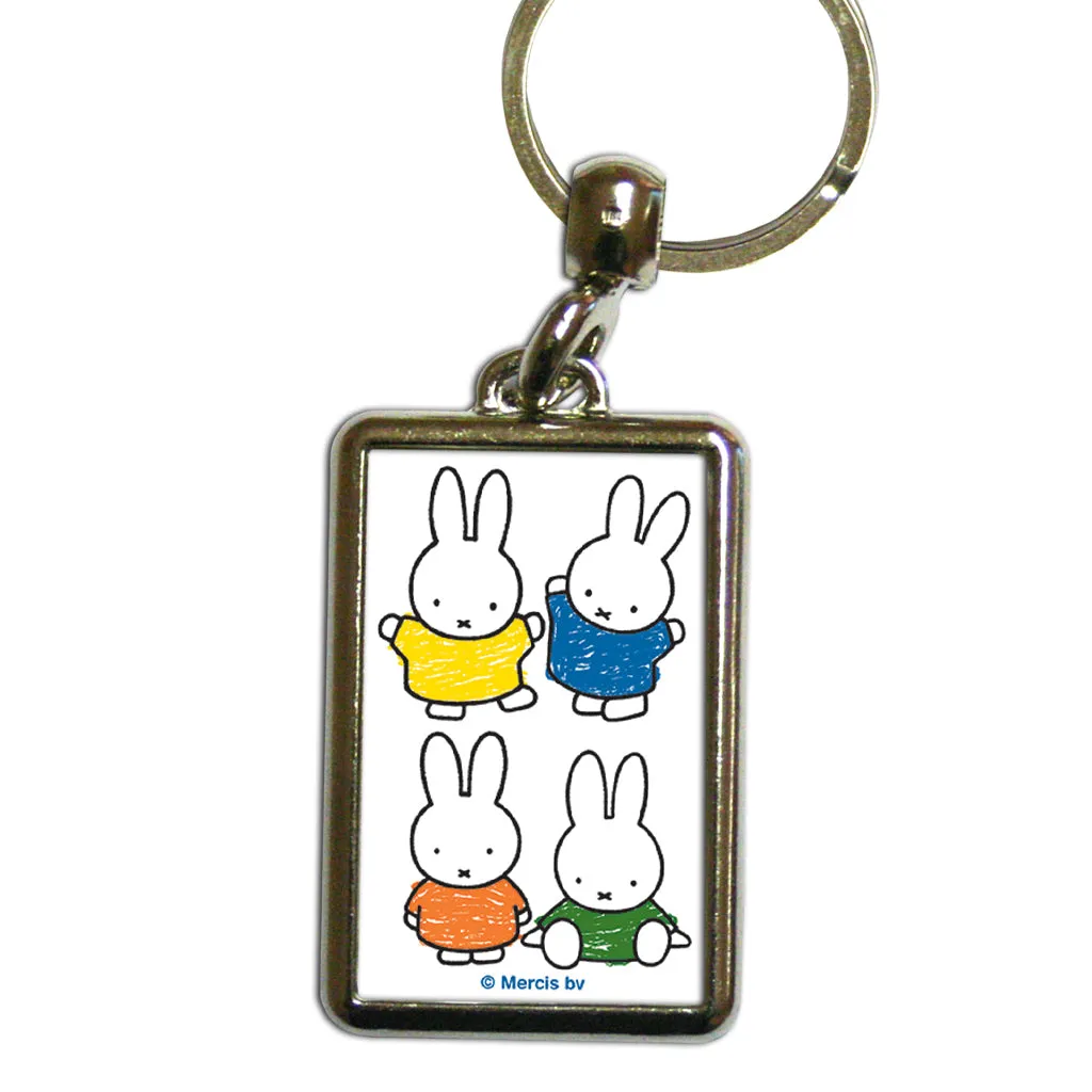 Miffy Coloured Dresses Metal Keyring