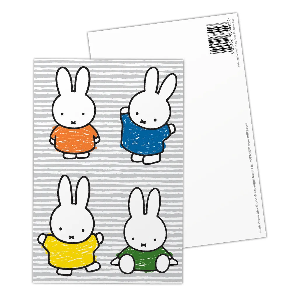 Miffy Coloured Dresses Postcard