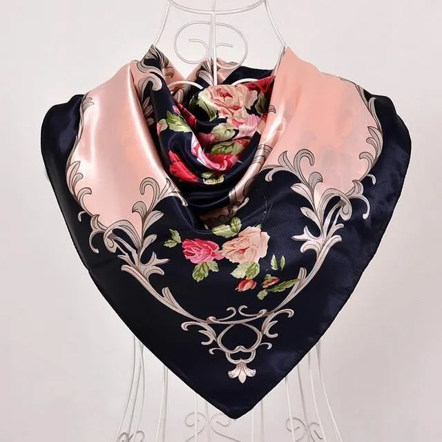 New Female Elegant Large Silk Scarf