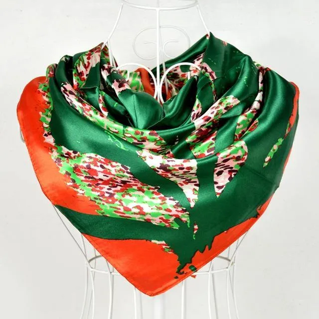 New Female Elegant Large Silk Scarf