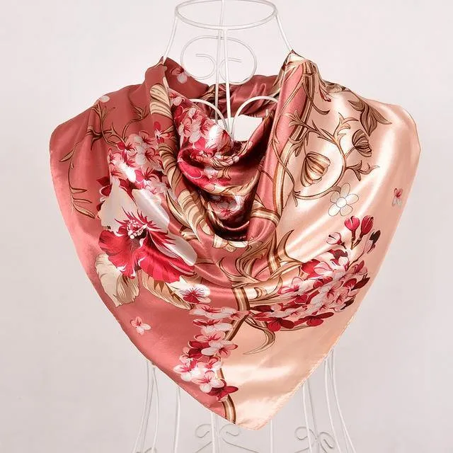 New Female Elegant Large Silk Scarf