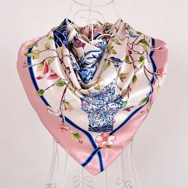 New Female Elegant Large Silk Scarf