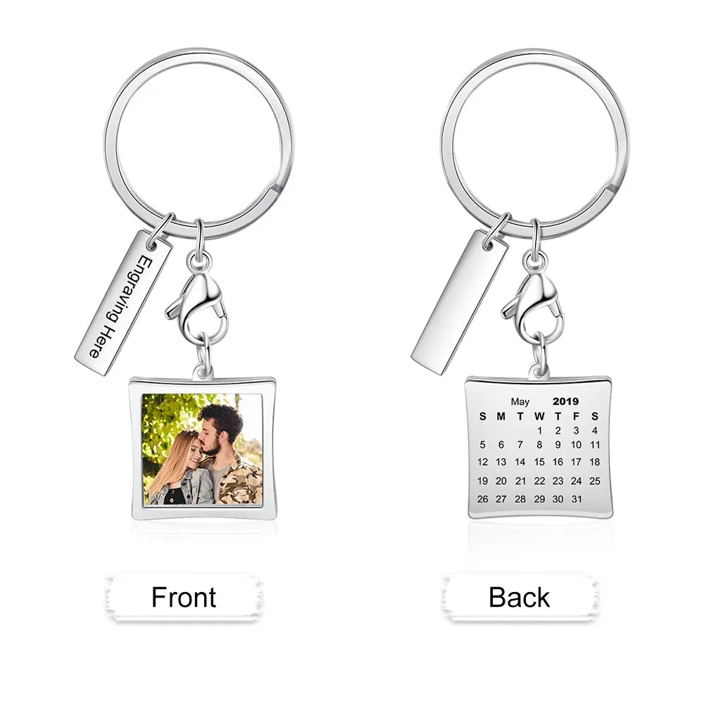 Personalized Photo, Calendar & Name keychain For Women