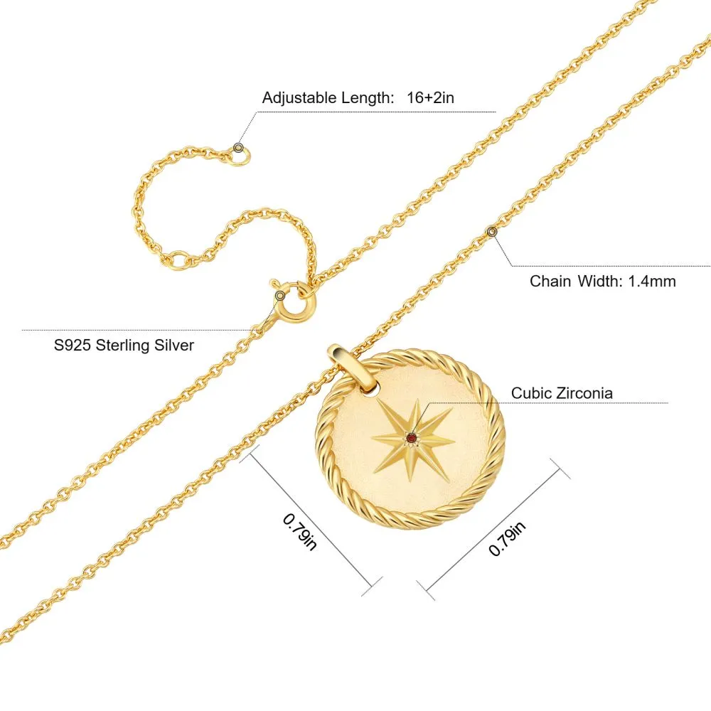 Polaris Gold Coin Pendant Necklace for Women