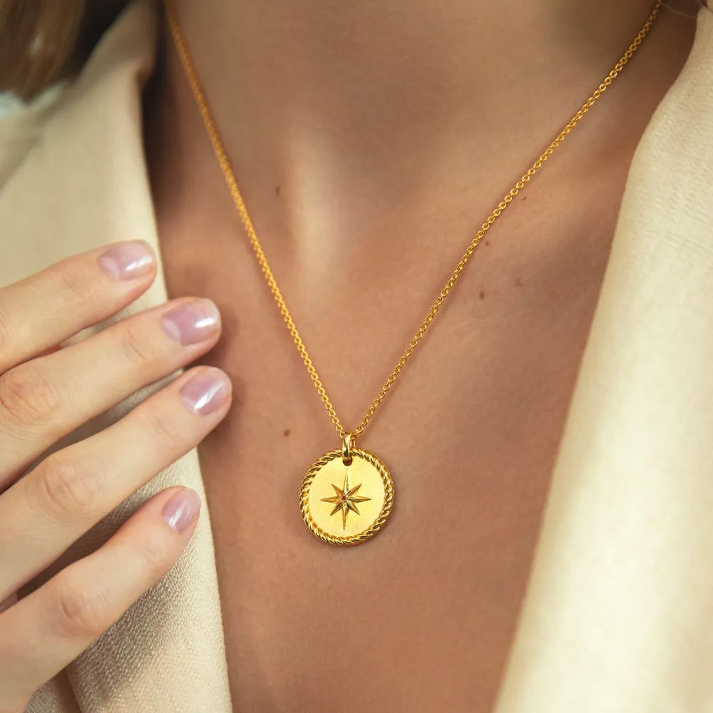 Polaris Gold Coin Pendant Necklace for Women