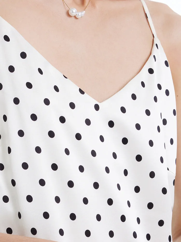 Polka Dots Spaghetti Strap Slip Maxi Dress