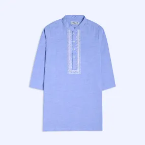 Premium Blue Embroidered Kurta