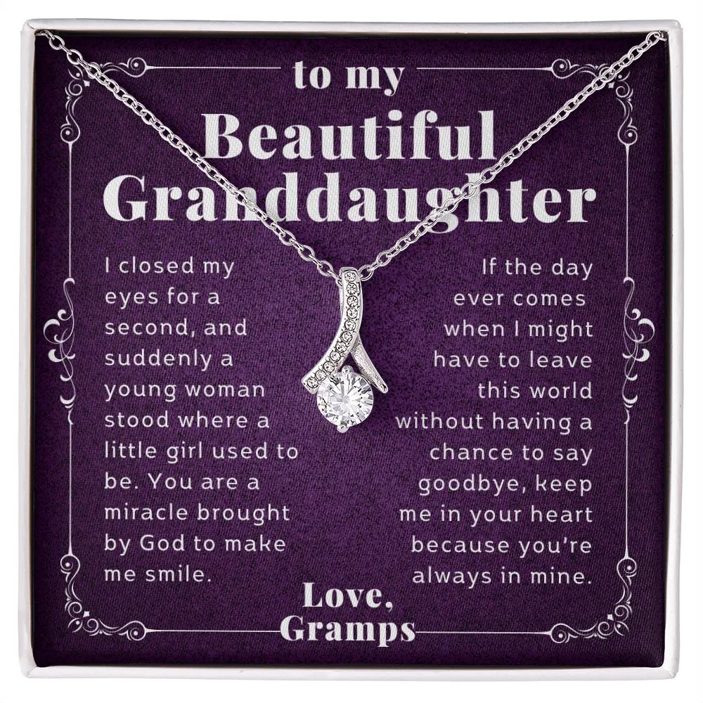 To Granddaughter Gift From Grandpa Elegant Alluring BeautyNecklace