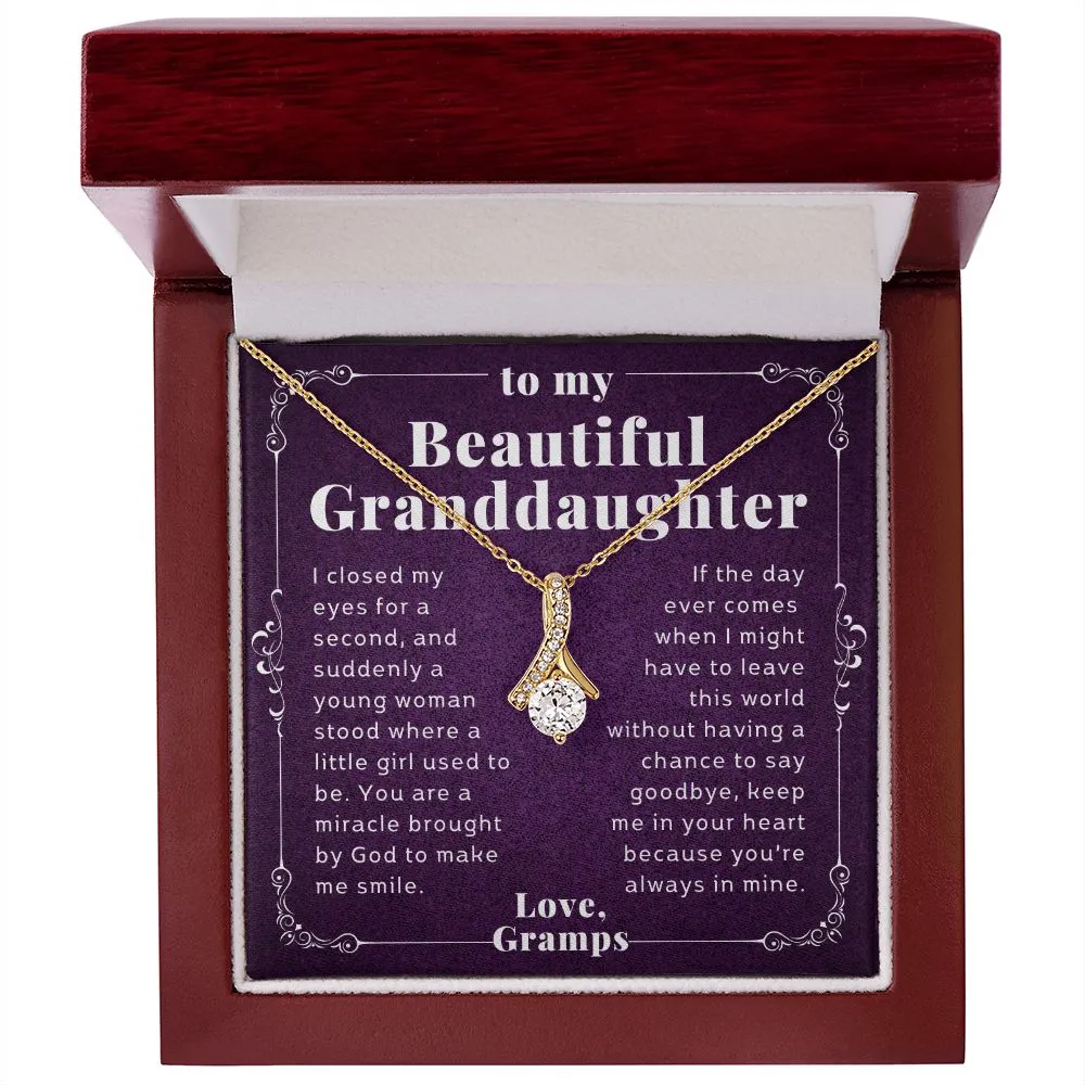 To Granddaughter Gift From Grandpa Elegant Alluring BeautyNecklace